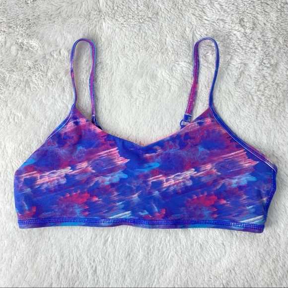 Ivivva Other - IVIVVA Lululemon Blue Purple Watercolor Sports Bra Girls Size 12 Adjustable